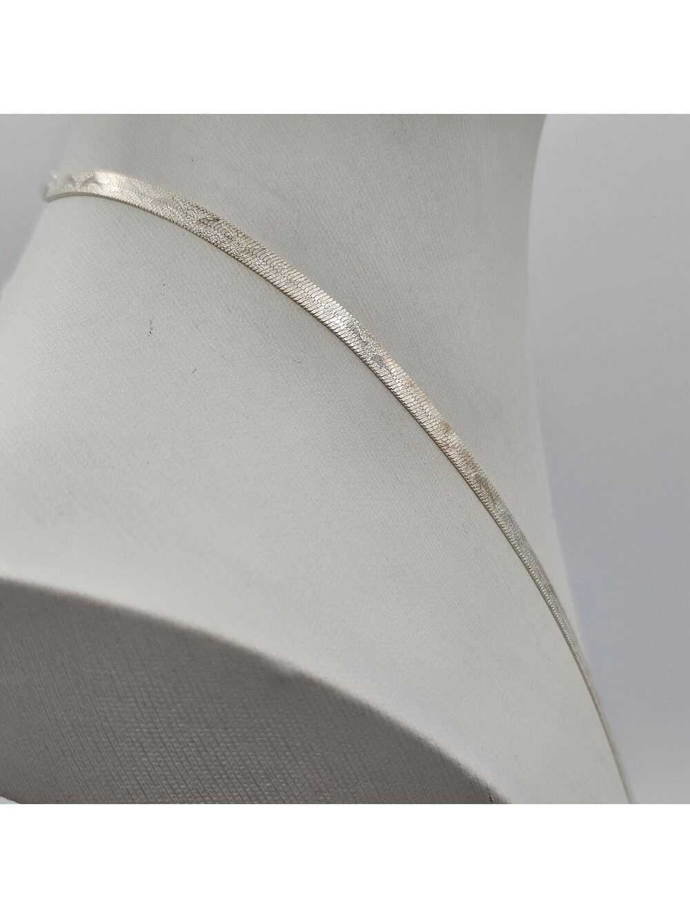 925 Italy VIOR Sterling Silver Dolphin Herringbone Necklace 16" 6.45 - Picture 5 of 10